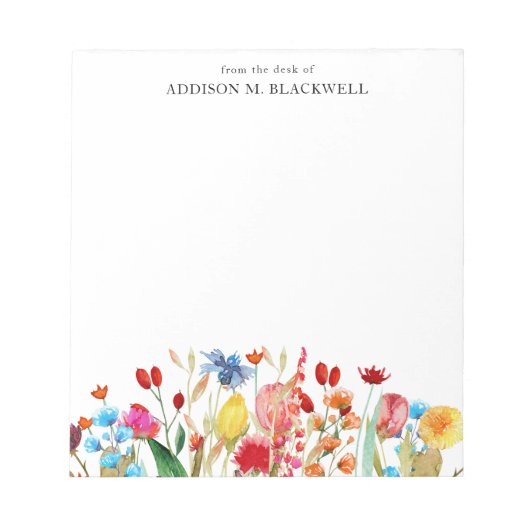 Zomer wilde bloemen van het bureau van notitieblok (Voorkant)