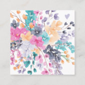 Zomer wilde bloemen waterverf orde dank u vierkante visitekaartje (Achterkant)