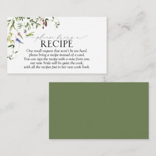 Zomer Wildflower alstublieft om een recept mee te  Informatiekaartje