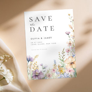 Zomer Wildflower Bloemen Huwelijk Save The Date