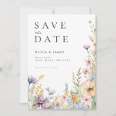 Zomer Wildflower Bloemen Huwelijk Save The Date (Voorkant)