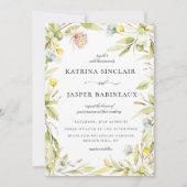 Zomer Wildflower Bloemen Lijst Bruiloft Kaart (Voorkant)