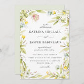 Zomer Wildflower Bloemen Lijst Bruiloft Kaart (Voorkant / Achterkant)