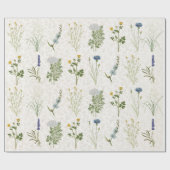 Zomer Wildflower Bloemenweide Cadeaupapier (Vlak)