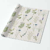 Zomer Wildflower Bloemenweide Cadeaupapier (Uitgerold)
