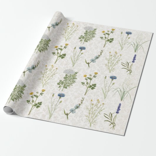 Zomer Wildflower  Bloemenweide Cadeaupapier (Uitgerold)