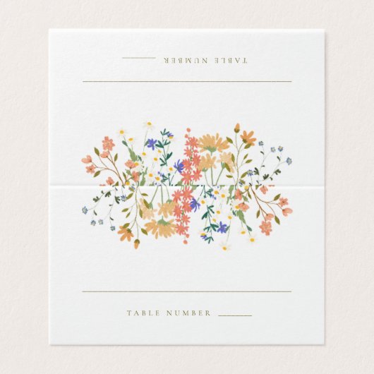 Zomer Wildflower Boho bruiloft Kaart (Buitenkant ongevouwen)
