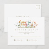 Zomer Wildflower Boho Bruiloft RSVP Briefkaart (Voorkant / Achterkant)
