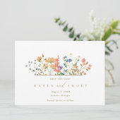 Zomer Wildflower Boho bruiloft Save The Date (Staand voorkant)