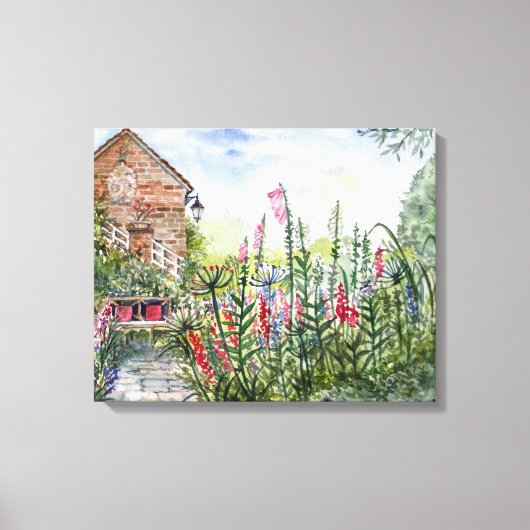 Zomer Wildflower Engelse Tuin in York Canvas Afdruk (Voorkant)