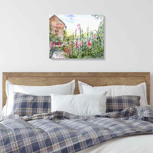 Zomer Wildflower Engelse Tuin in York Canvas Afdruk (Insitu (Slaapkamer))