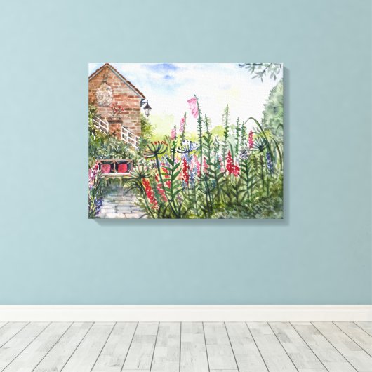 Zomer Wildflower Engelse Tuin in York Canvas Afdruk (Insitu (Houten vloer))