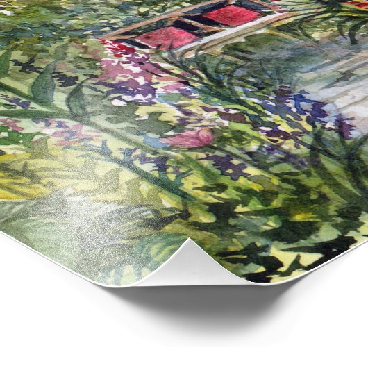 Zomer Wildflower Engelse Tuin in York Foto Afdruk (Hoek)