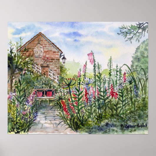 Zomer Wildflower Engelse Tuin in York Poster (Voorkant)