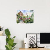 Zomer Wildflower Engelse Tuin in York Poster (Thuiskantoor)