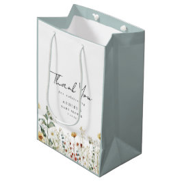 Zomer Wildflower Field Baby shower Dank u Medium Cadeauzakje