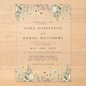 Zomer Wildflower Field Bruiloft Acryl Uitnodigingen (Voorkant)