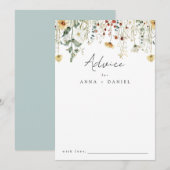 Zomer Wildflower Field Bruiloft Advieskaart (Voorkant / Achterkant)