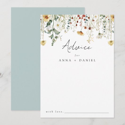 Zomer Wildflower Field Bruiloft Advieskaart (Voorkant / Achterkant)