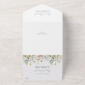 Zomer Wildflower Field Bruiloft All In One Uitnodiging (Buitenkant)