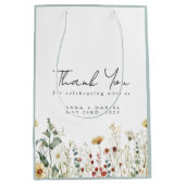 Zomer Wildflower Field bruiloft dank u Medium Cadeauzakje (Voorkant)