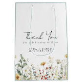 Zomer Wildflower Field bruiloft dank u Medium Cadeauzakje (Achterkant)