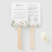 Zomer Wildflower Field Bruiloft Handwaaier (Voorkant en achterkant)