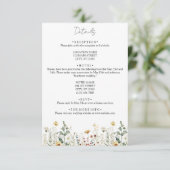 Zomer Wildflower Field Bruiloft Informatiekaartje (Staand voorkant)