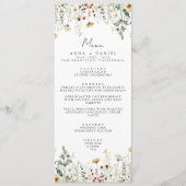 Zomer Wildflower Field Bruiloft Menu (Voorkant)
