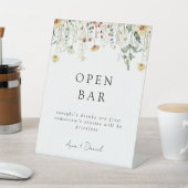 Zomer Wildflower Field Bruiloft Open Bar Reclamebord Met Voetstuk (Insitu)