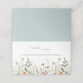 Zomer Wildflower Field Bruiloft Plaatskaartje (Buitenkant ongevouwen)