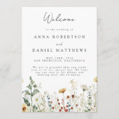 Zomer Wildflower Field Bruiloft Programmakaart (Voorkant)