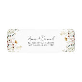 Zomer Wildflower Field Bruiloft Retouradres Etiket (Voorkant)