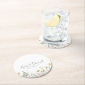 Zomer Wildflower Field Bruiloft Ronde Kartonnen Onderzetter (Insitu)