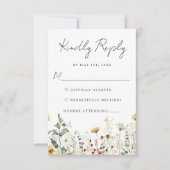 Zomer Wildflower Field Bruiloft RSVP Kaartje (Voorkant)