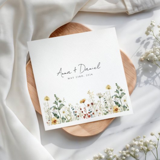 Zomer Wildflower Field Bruiloft Servet