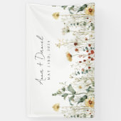 Zomer Wildflower Field Bruiloft Spandoek (Verticaal)