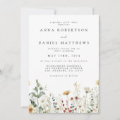 Zomer Wildflower Field bruiloft uitnodiging (Voorkant)