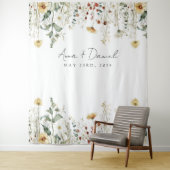 Zomer Wildflower Field Bruiloft Wandkleed (In situ)