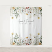 Zomer Wildflower Field Bruiloft Wandkleed (Voorkant)