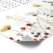 Zomer Wildflower Field Bruiloft Zitkaarten Poster (Hoek)