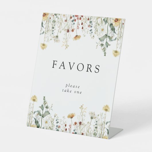 Zomer Wildflower Field Favors Reclamebord Met Voetstuk (Voorkant)