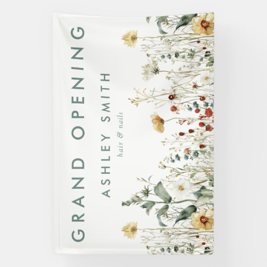 Zomer Wildflower Field Grand Opening Spandoek (Verticaal)