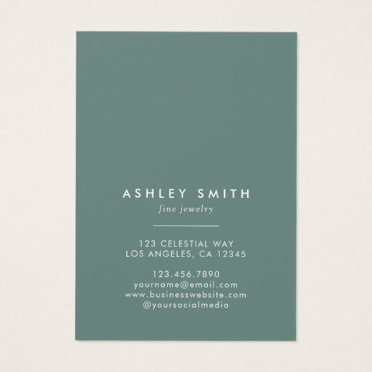 Zomer Wildflower Field Ketting Display Kaart (Achterkant)