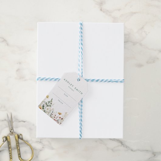 Zomer Wildflower Field Prijs Label Cadeaulabel (Met Touw)