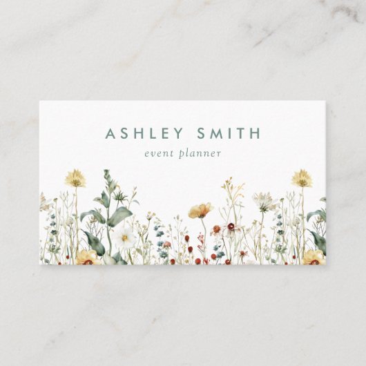 Zomer Wildflower Field QR-code Visitekaartje (Voorkant)