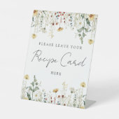 Zomer Wildflower Field Recept Kaart Reclamebord Met Voetstuk (Voorkant)