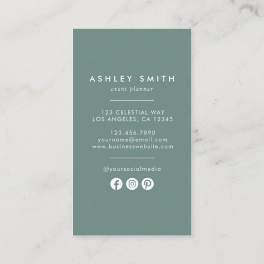 Zomer Wildflower Field Social Media Visitekaartje (Achterkant)