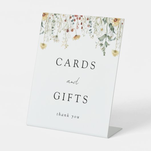 Zomer Wildflower Field Trouwkaarten en geschenken Reclamebord Met Voetstuk (Voorkant)