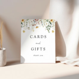 Zomer Wildflower Field Trouwkaarten en geschenken Reclamebord Met Voetstuk